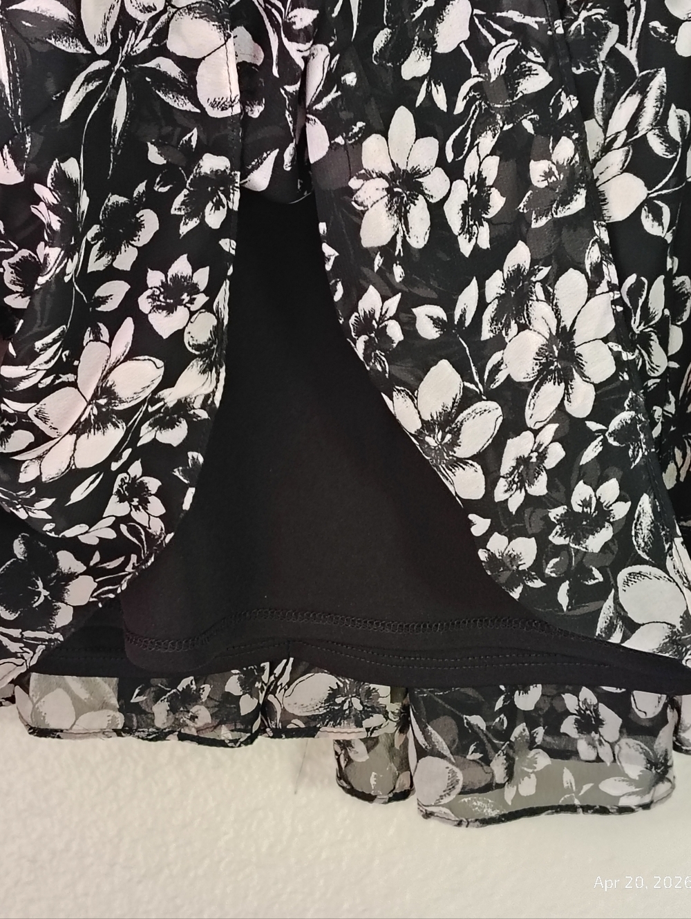 Taylor Dress Womens Sz XS Floral Sleeveless Mock Neck Smocked Chiffon Mini Black - Picture 3 of 7